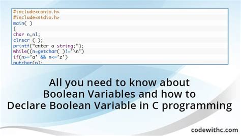 how to declare a boolean variable in c