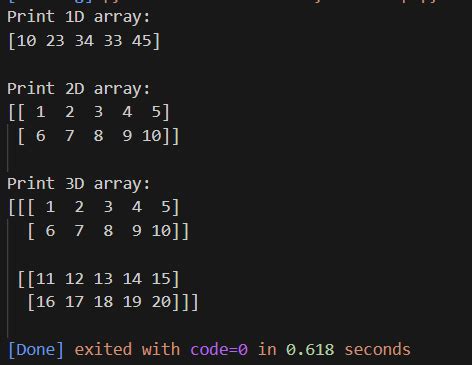 how to declare array in python example