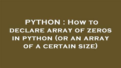 how to declare array in python without size