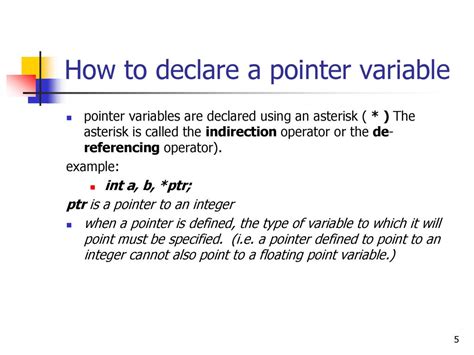 how to declare pointer variable