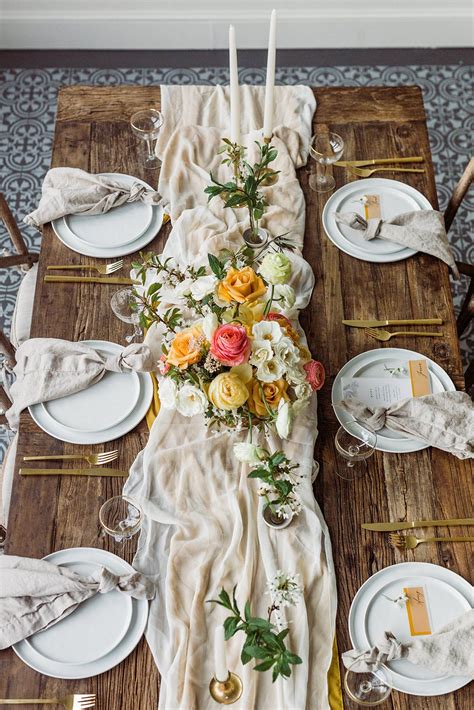 Cheesecloth Table Runner Modern Boho WeddingRunner Any Color Etsy