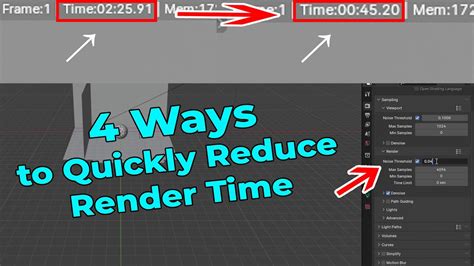 How To Decrease Render Time In Blender