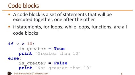 how to define a block of code in python language