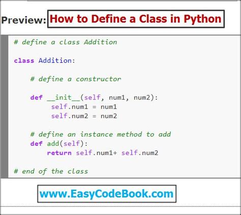 how to define class and object in python