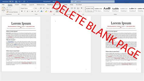 how to delete a blank page in word without changing format