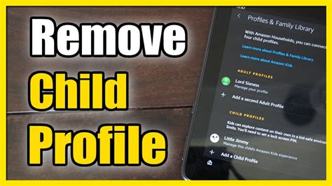how to delete a child profile on amazon fire tablet