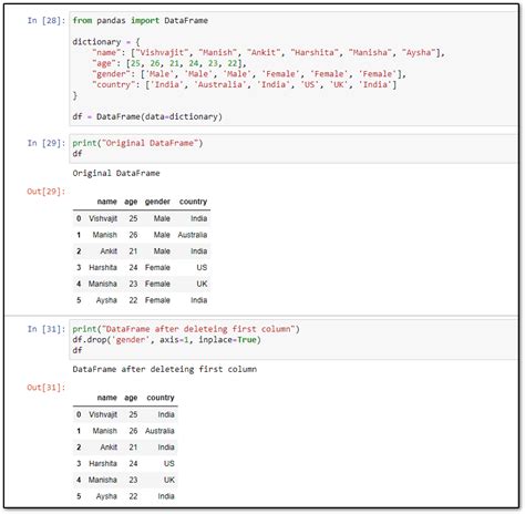 how to delete a dataframe column in python