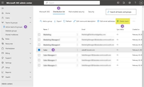 how to delete a distribution list in outlook 365
