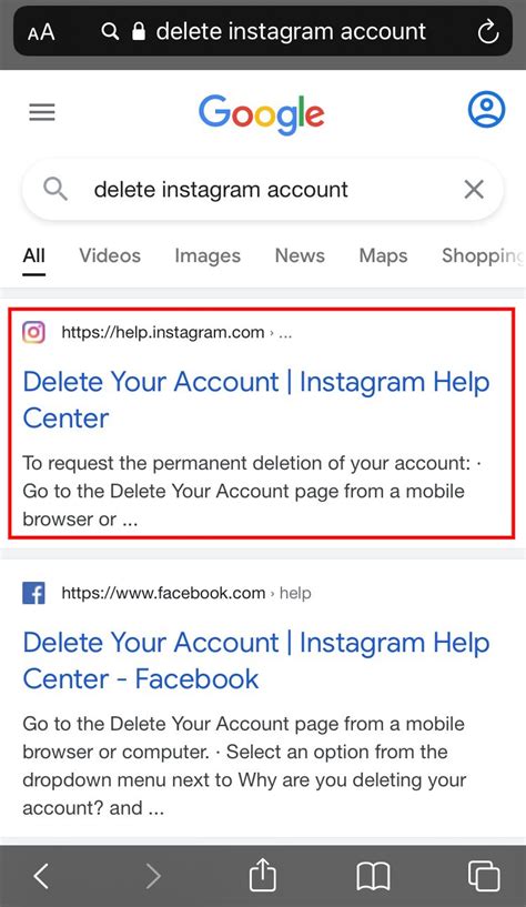 how to delete a facebook linked to instagram