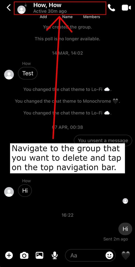 how to delete a group chat in messenger for everyone