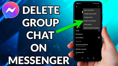 how to delete a group conversation in messenger