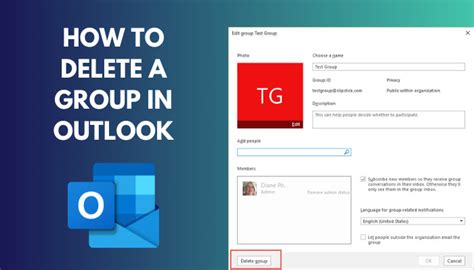 how to delete a group from outlook