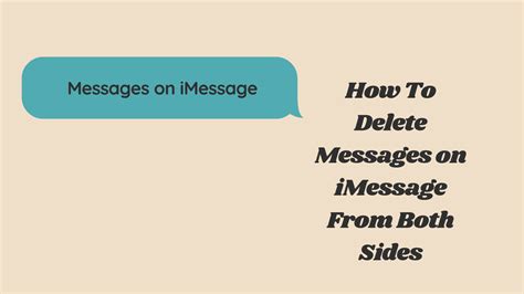 how to delete a message on imessage from both sides