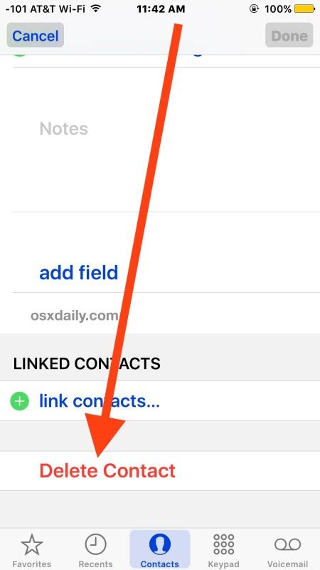 how to delete a name from contacts