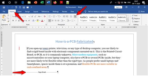how to delete a page break in word document