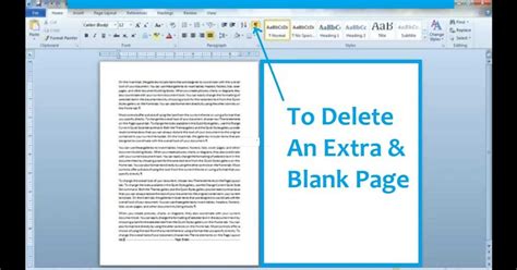 how to delete a page from word template