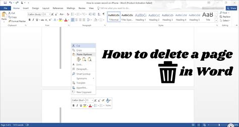 how to delete a page in microsoft word mobile