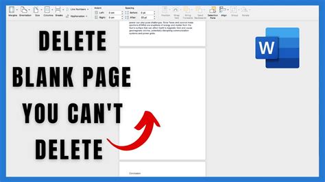 how to delete a page in word that cannot be deleted