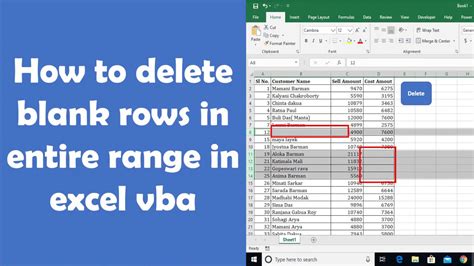 How To Delete A Range Excel Vba