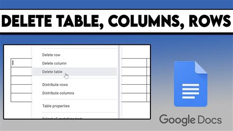 how to delete a row to a table in google docs on phone