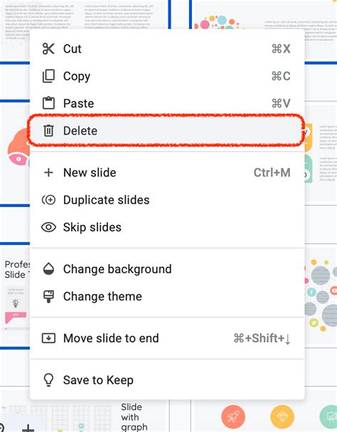 how to delete a slide on google slides shortcut