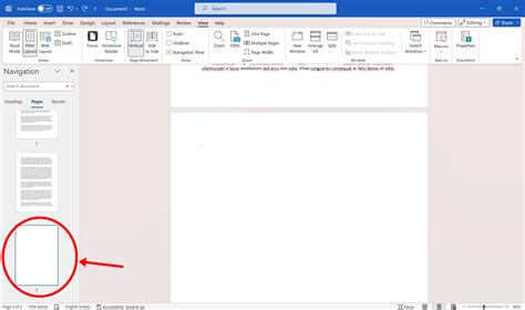 how to delete a whole page in word online