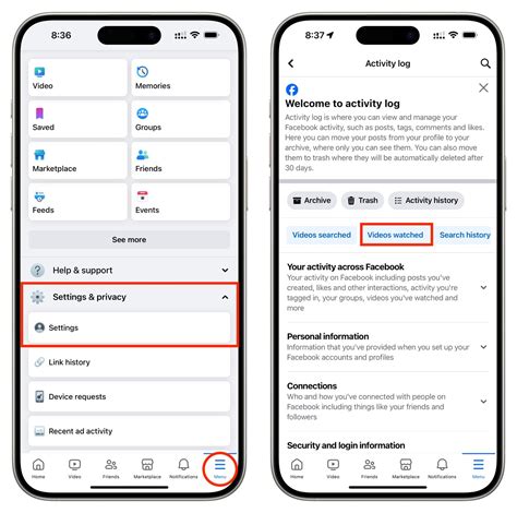 how to delete activity history on facebook using phone