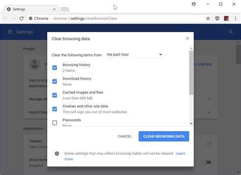 how to delete all data on chrome