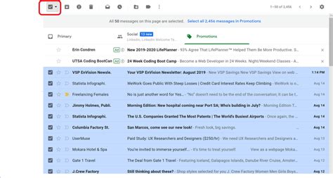 how to delete all emails from inbox gmail