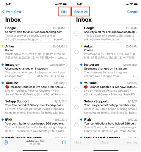 how to delete all emails in apple mail app