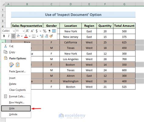 how to delete all hidden rows in excel on mac
