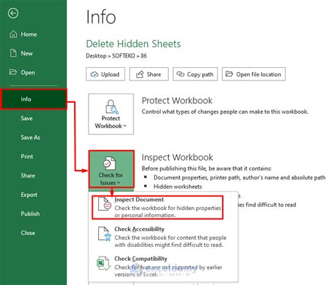 how to delete all hidden sheets in excel