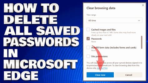 how to delete all saved passwords on computer