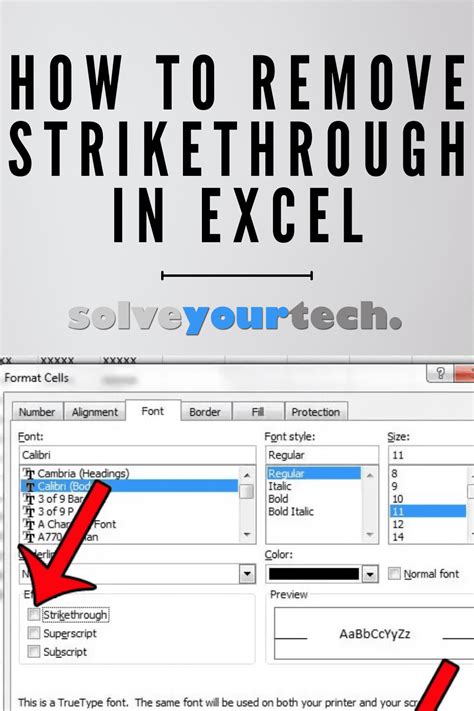 how to delete all strikethrough text in excel