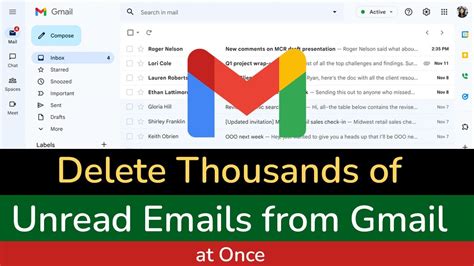 how to delete all unread emails in gmail