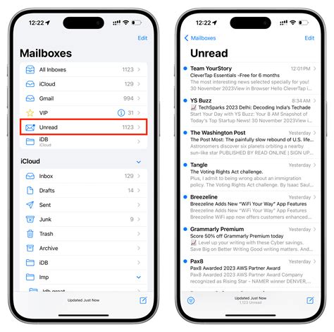 how to delete all.unread messages on iphone email