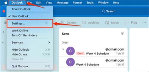 how to delete an email account from outlook mac