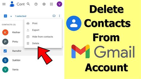 how to delete an email address from gmail contacts