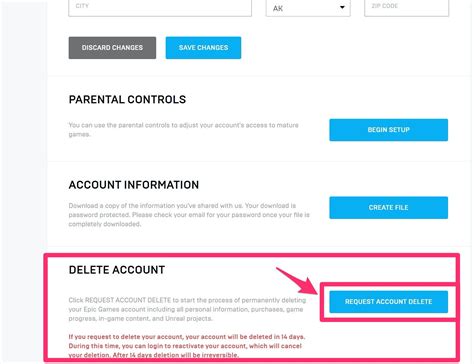 how to delete an epic account id