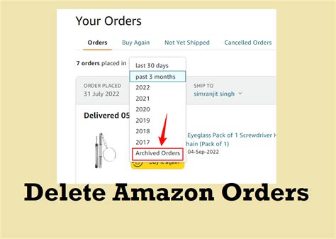how to delete an order on amazon