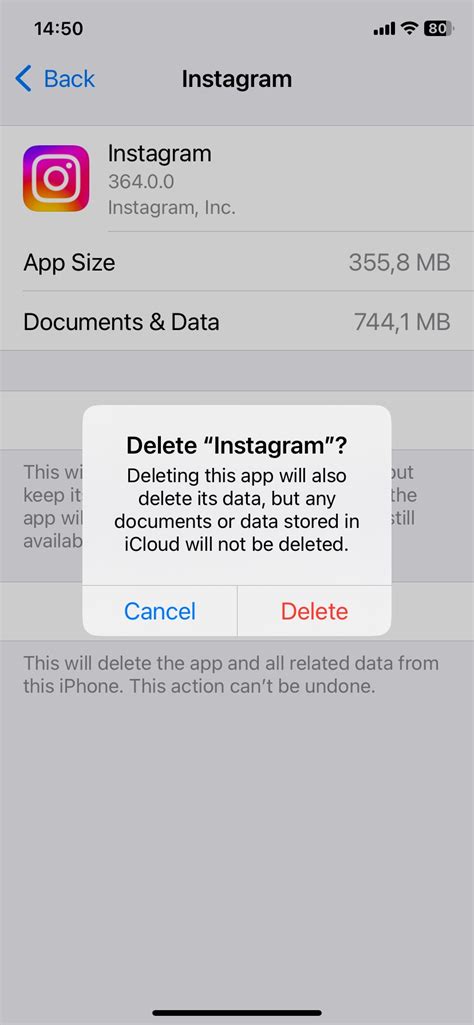 how to delete app data without deleting app ios