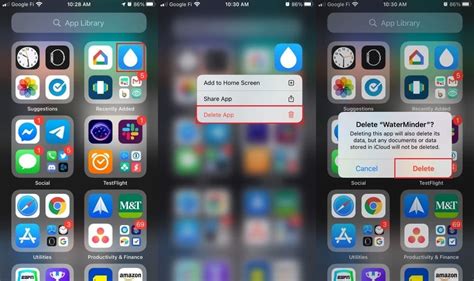 how to delete app from home screen and library