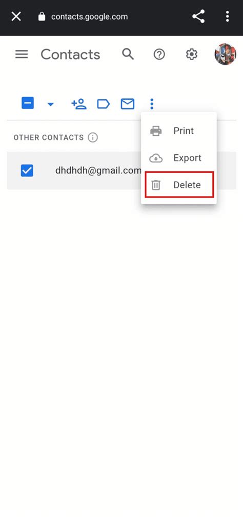 how to delete autofill email address on android gmail