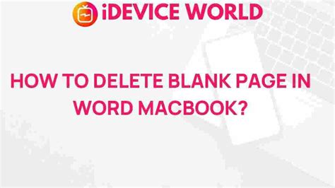 how to delete blank page in word on macbook
