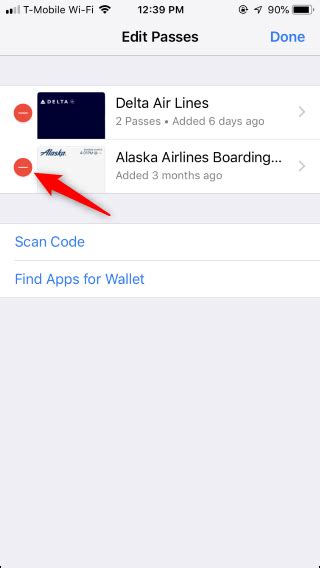 how to delete boarding pass from apple wallet after flight