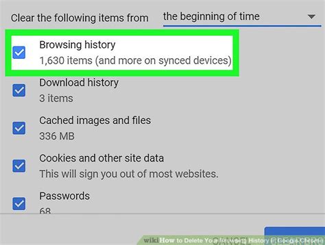 how to delete browsing history on chrome