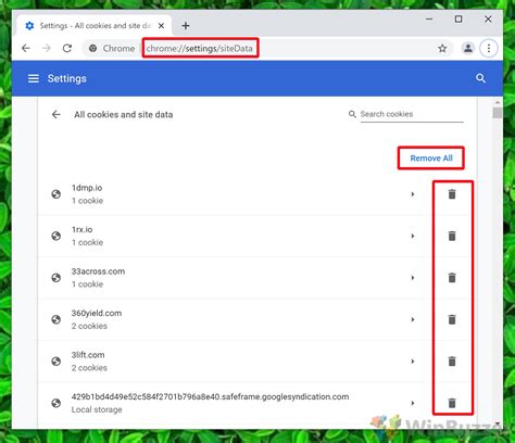 how to delete cache for a specific website