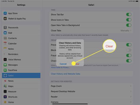 how to delete cache on ipad apps