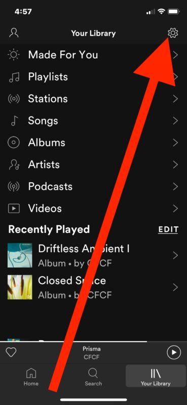 how to delete cache on spotify iphone