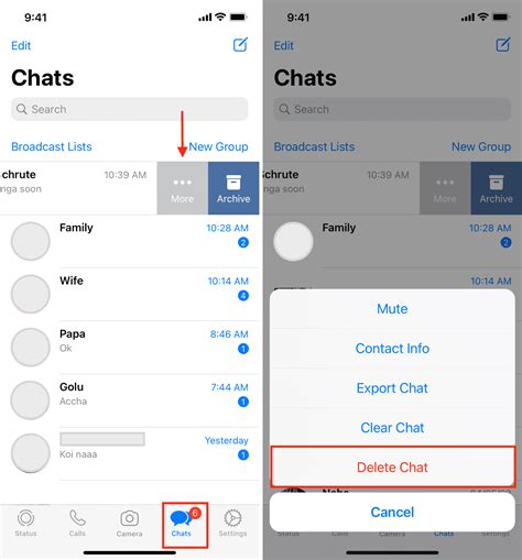 how to delete chat messages on iphone